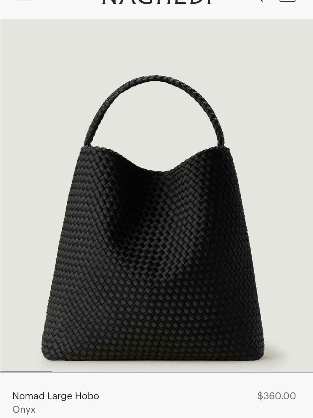 Naghedi Large Nomad  Black Woven Tote New with Tags